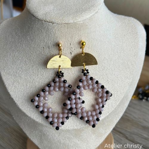 Boucles d’oreilles Barbara noir – Image 2