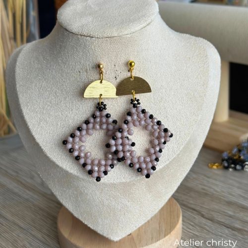 Boucles d’oreilles Barbara noir – Image 3