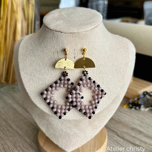 Boucles d’oreilles Barbara noir