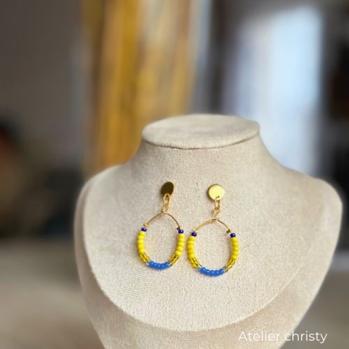 Boucles d’oreilles Lia jaune – Image 2