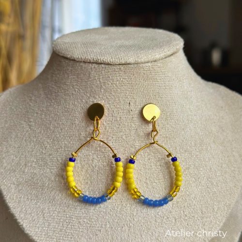Boucles d’oreilles Lia jaune – Image 3