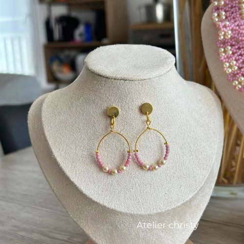 Boucles d’oreilles Lia rose – Image 2