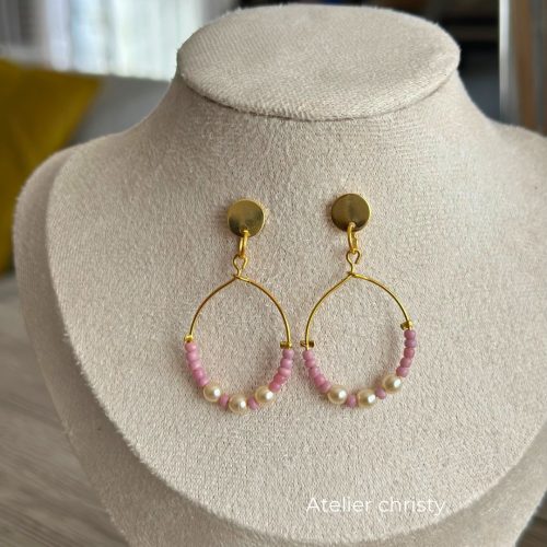Boucles d’oreilles Lia rose – Image 3