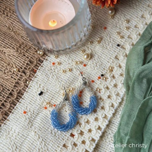 Boucles d’oreilles Mia bleu – Image 3