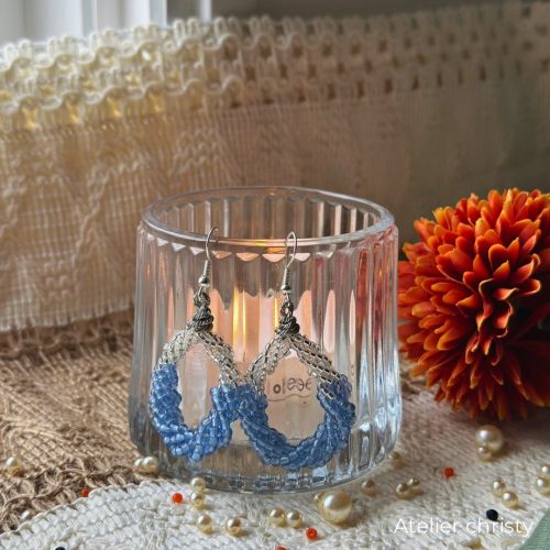 Boucles d’oreilles Mia bleu – Image 2
