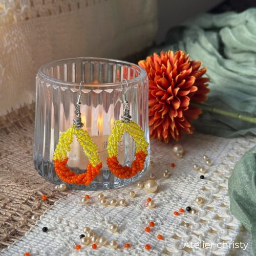Boucles d’oreilles Mia jaune orange – Image 2