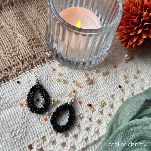Boucles d’oreilles Mia noir – Image 3