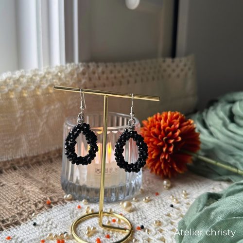 Boucles d’oreilles Mia noir – Image 2