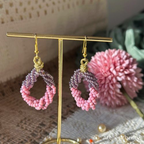 Boucles d’oreilles Mia rose violet