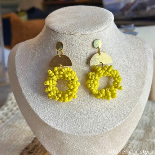 Boucles d’oreilles Rosa jaune