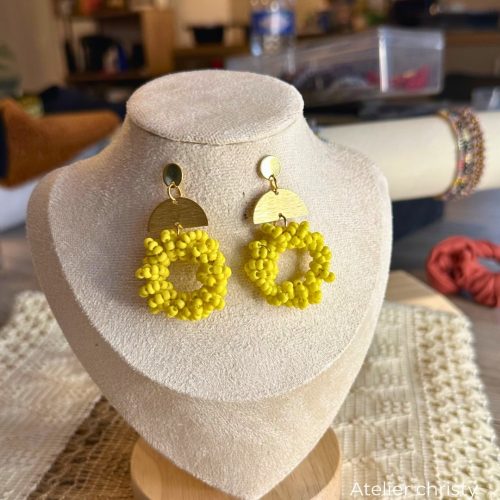 Boucles d’oreilles Rosa jaune – Image 3