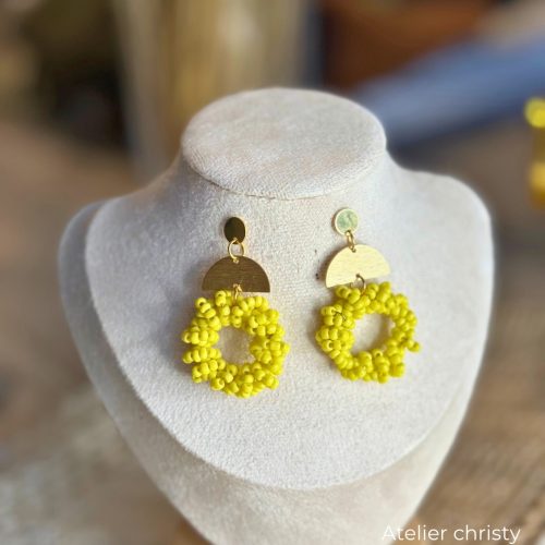 Boucles d’oreilles Rosa jaune – Image 2