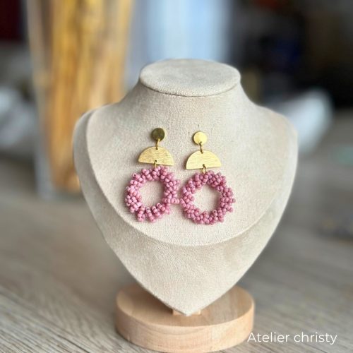 Boucles d’oreilles Rosa rose