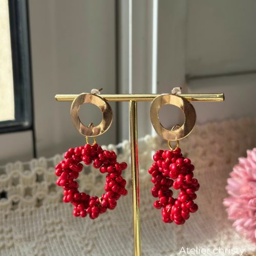 Boucles d’oreilles Rosa rouge – Image 2