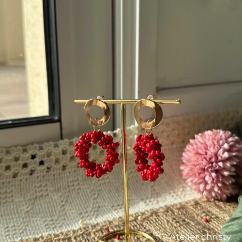 Boucles d’oreilles Rosa rouge – Image 4