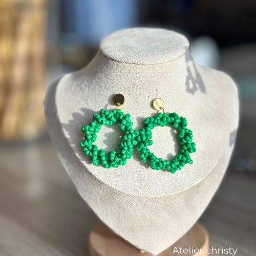 Boucles d’oreilles Rosa vert – Image 3