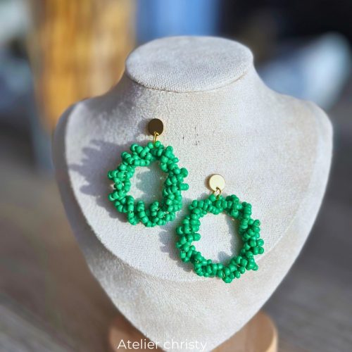 Boucles d’oreilles Rosa vert – Image 2