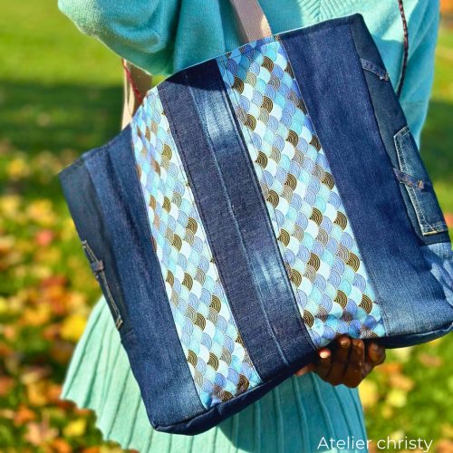 Grand sac cabas en jeans – Image 2