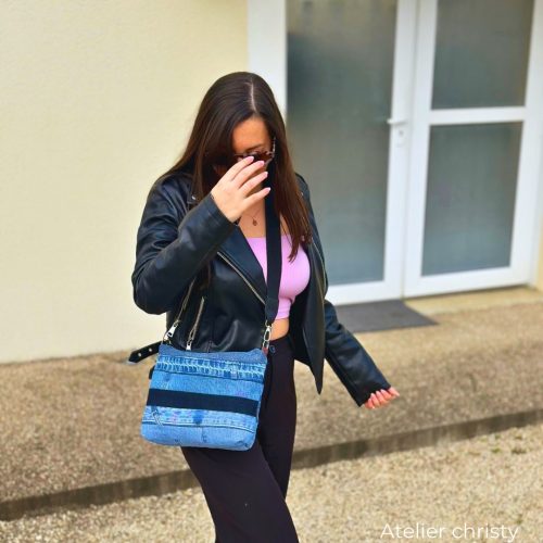 Sac bandoulière en jeans recyclés – Image 3