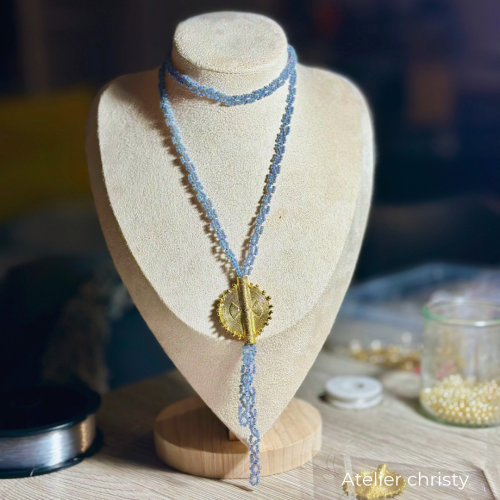 Sautoir poire BAOULE bleu – Image 3
