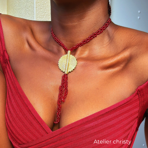Sautoir poire BAOULE rouge – Image 6