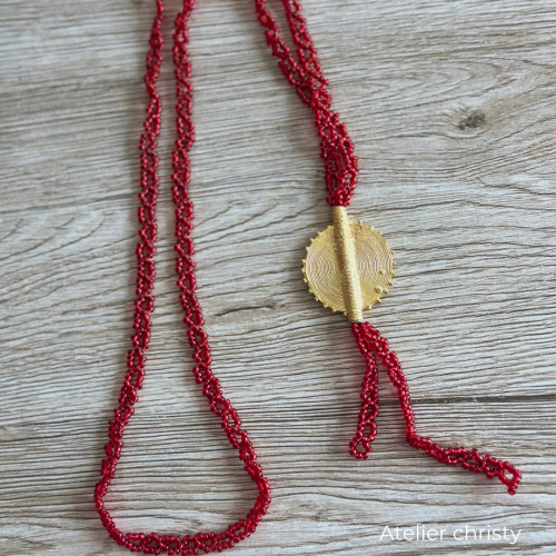 Sautoir poire BAOULE rouge – Image 7