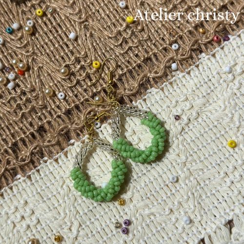 Boucles d’oreilles Mia vert clair – Image 2