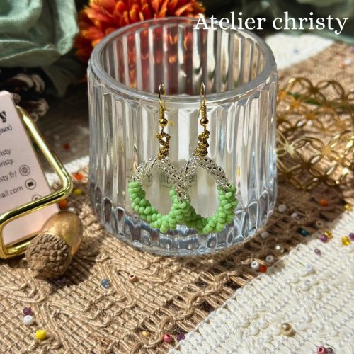 Boucles d’oreilles Mia vert clair