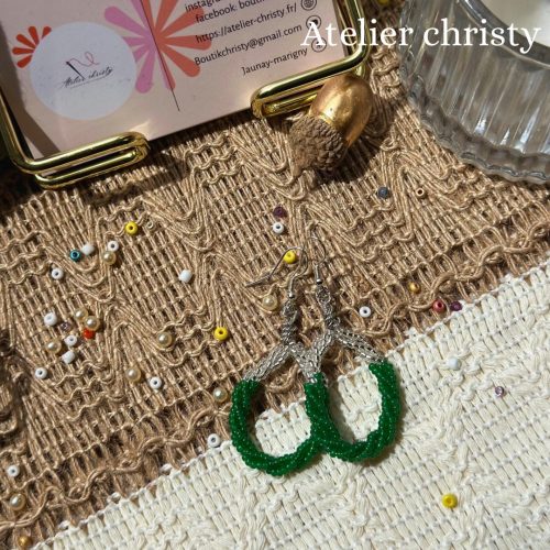 Boucles d’oreilles Mia verte – Image 2