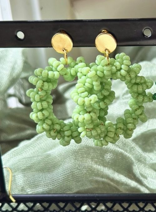 Boucles d’oreilles Rosa Vert clair – Image 2