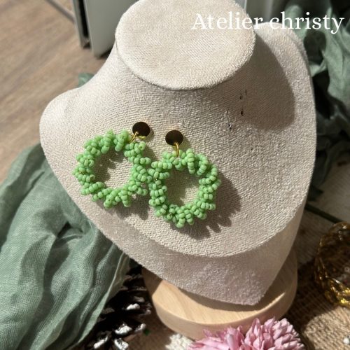 Boucles d’oreilles Rosa Vert clair – Image 3