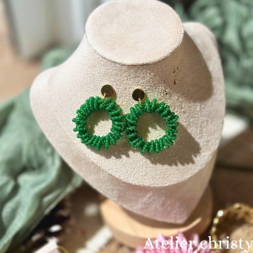 Boucles d’oreilles Rosa verte
