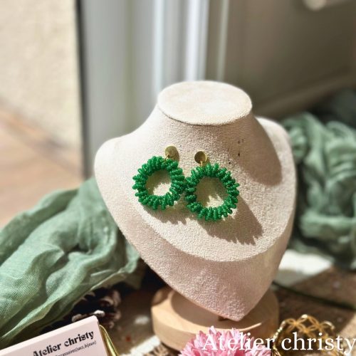 Boucles d’oreilles Rosa verte – Image 3