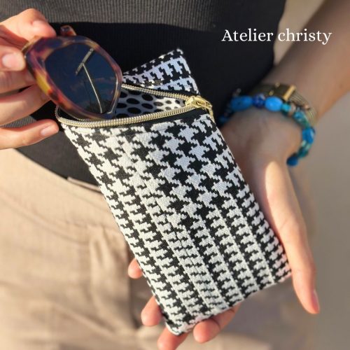 Étui à lunettes blanc noir