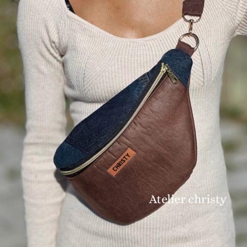 Sac Banane M en Simili Cuir & Jean Recyclé – Image 2