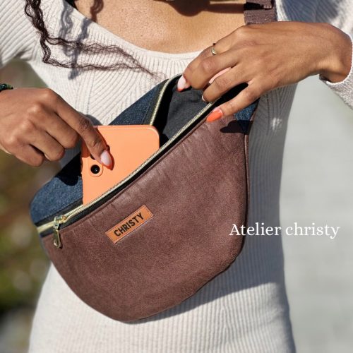 Sac Banane M en Simili Cuir & Jean Recyclé – Image 3