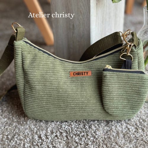 Sac Dany en velours côtelé vert kaki – Image 2