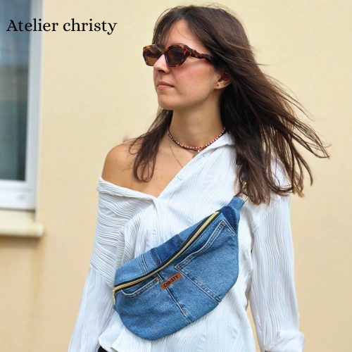 Sac banane XL en jeans recyclés