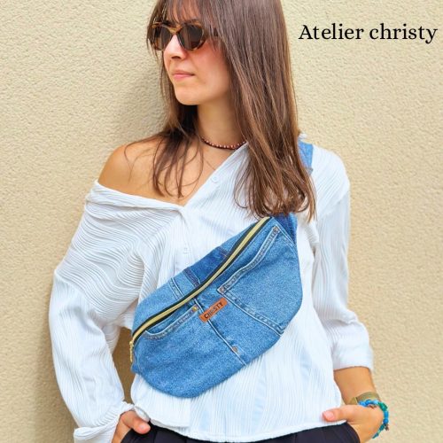 Sac banane XL en jeans recyclés – Image 4