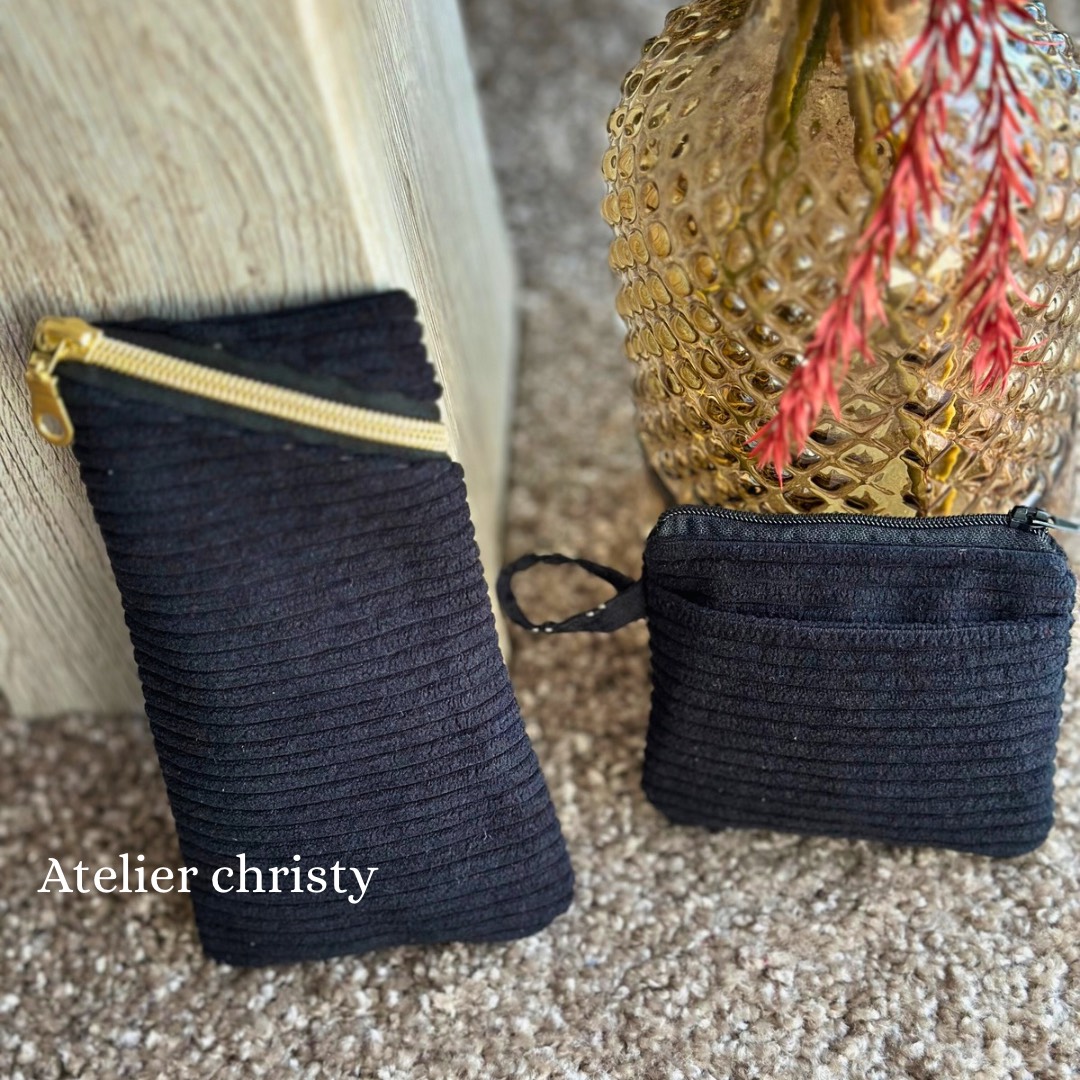 Etui à lunettes et mini pochette noir – Image 2