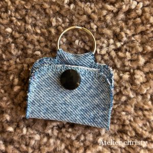 Mini poche à jeton caddie bleue