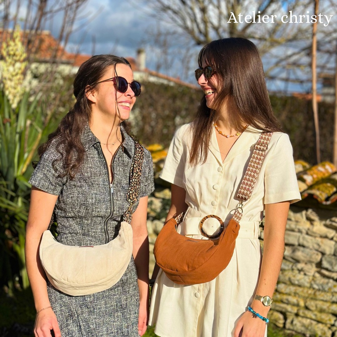 Sac demi-lune beige – Image 2