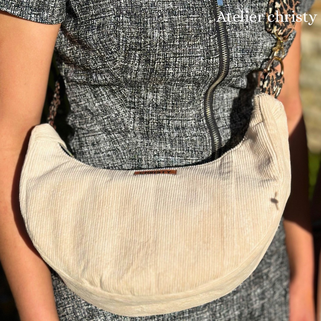 Sac demi-lune beige – Image 6