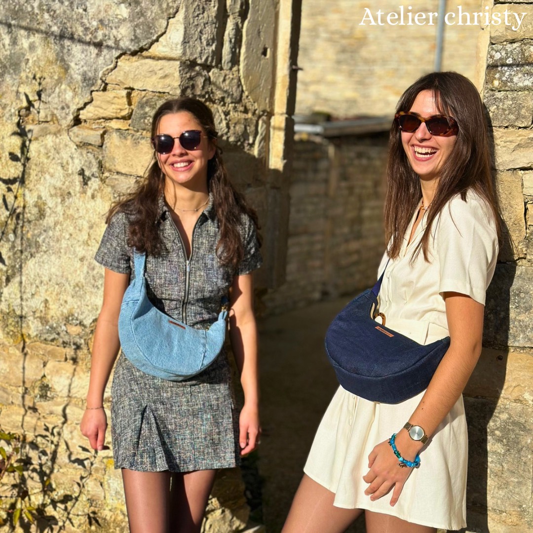 Sac demi-lune bleu clair – Image 5