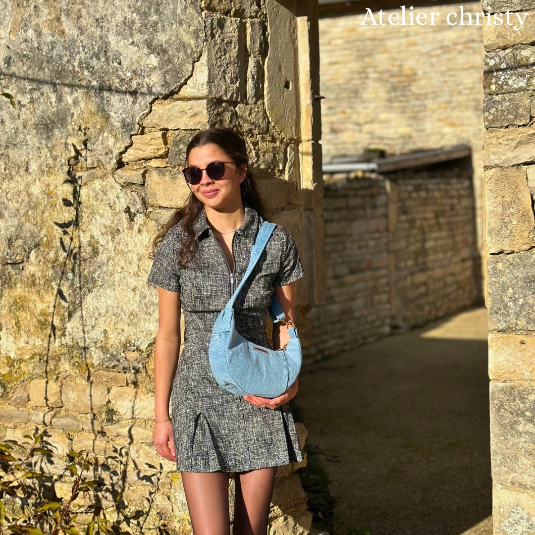 Sac demi-lune bleu clair – Image 6