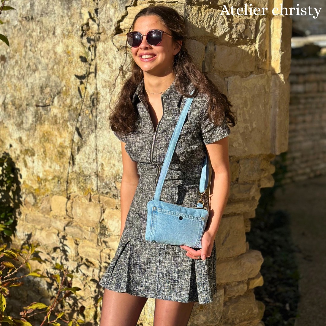 Sac mini-urbain bleu clair – Image 4