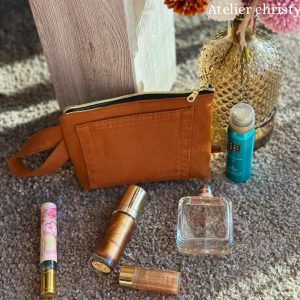 Trousse en jean marron