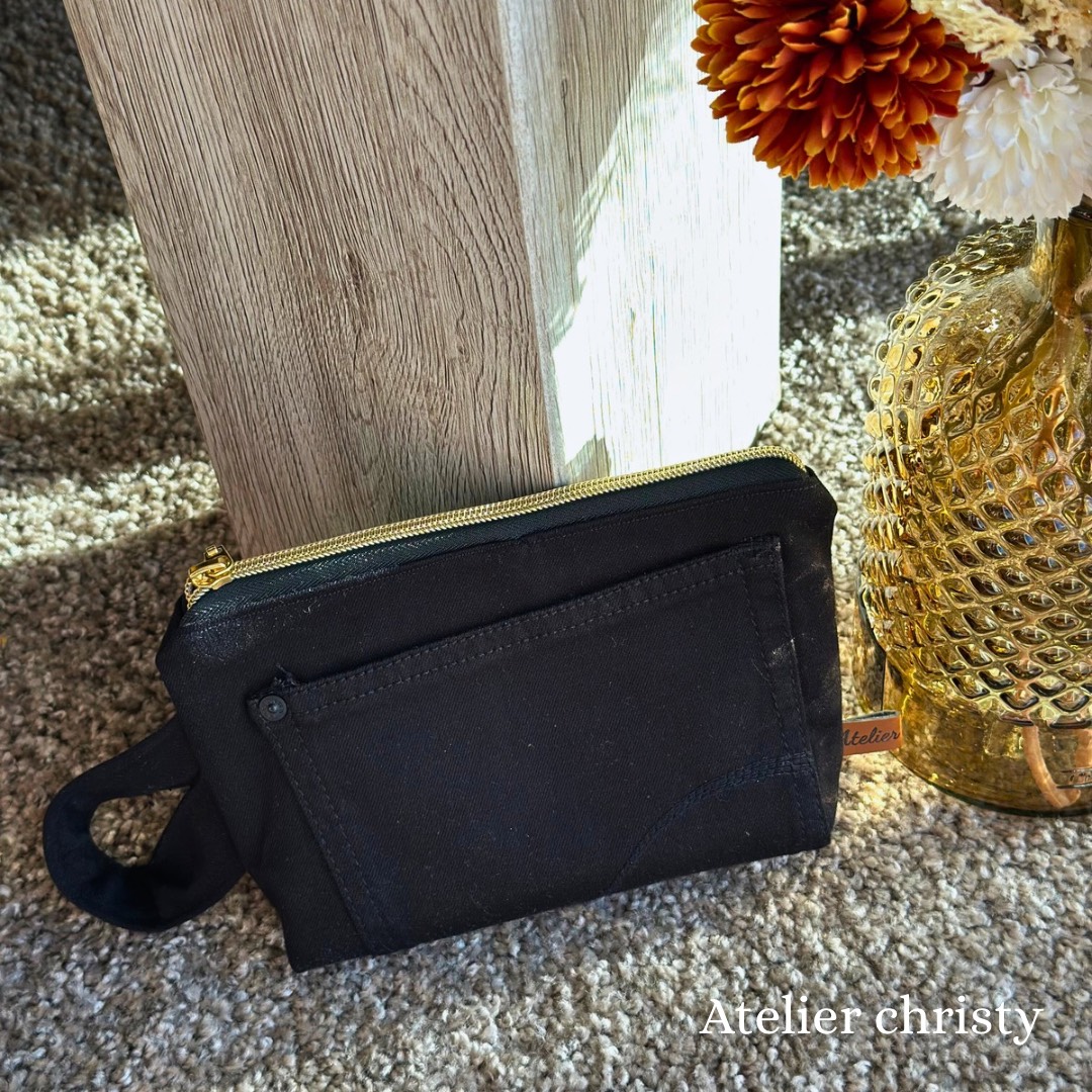 Trousse en jean noire – Image 2