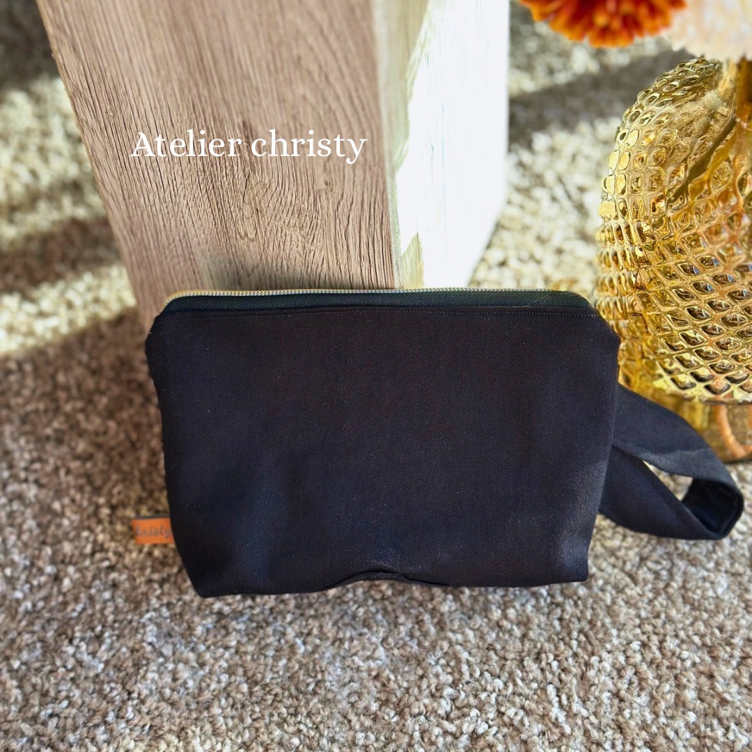 Trousse en jean noire – Image 3
