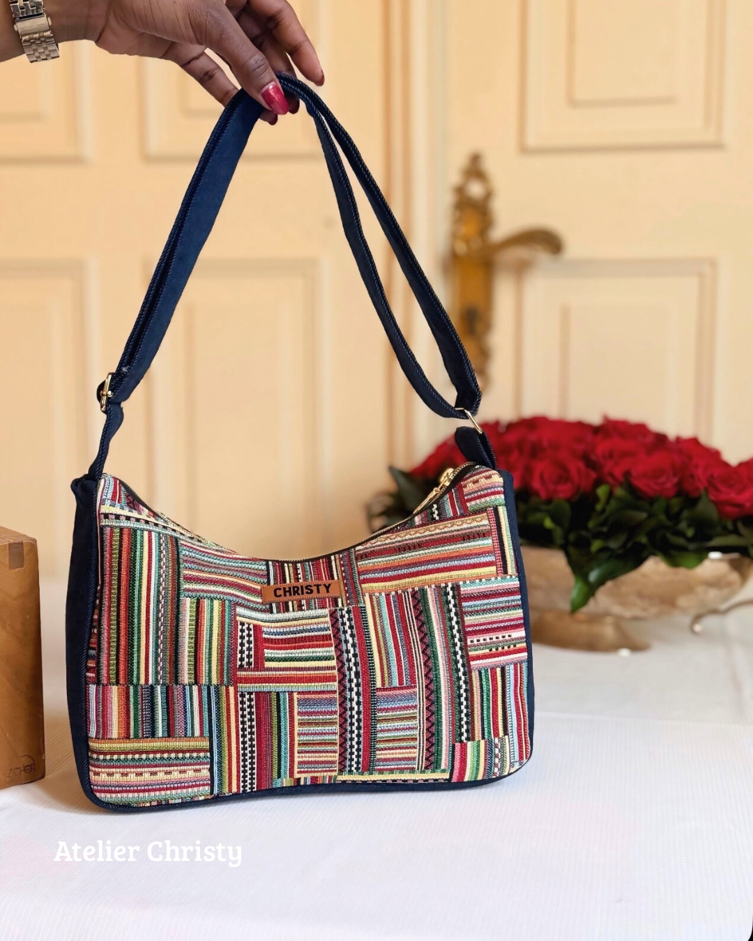 Sac Dany - toile gros fil et jean recyclé – Image 2